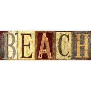   Beach Sign Finest LAMINATED Print Marilu Windvand 6x18
