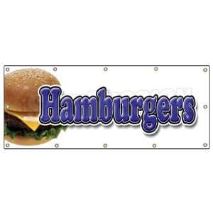   BANNER SIGN cheeseburger cart signs burger fries Patio, Lawn & Garden