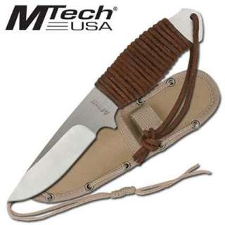 BOOT KNIFE w/Cord Wrapped Handle   Tan Sheath w/LEG TIE   Hunting 