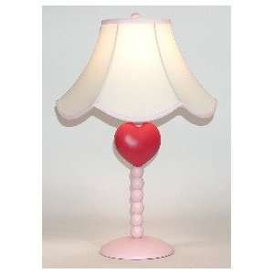  Sweet Love Pink Table Lamp with Red Heart: Home 