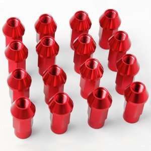Buick Cadillac Chevrolet M12x 1.5mm 16 Pieces Red Aluminum Open Ended 