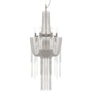  Sweeping Chain 9+1 Light Silver Chandelier