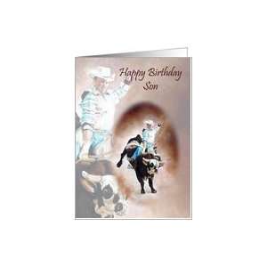  Son Bullrider Happy Birthday Card Card: Toys & Games