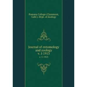   1913 Calif.). Dept. of Zoology Pomona College (Claremont Books