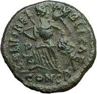 VALENTINIAN II 388AD Christogram Angel Victory Ancient Roman Coin 