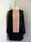 Vtg 70s YOUNG EDWARDIAN by Arpeja MICRO MINI Velvet Dress S/M Fringe 