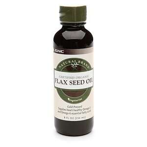  GNC Natural Brand Certified Organic Flax Seed Oil, 8 fl oz 