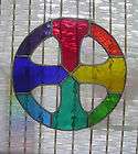 Celtic Cross! Rainbow Real Stained Glass Art Suncatcher​