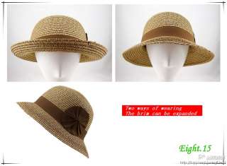   Vintage Women Spring Summer Straw Boater Hat Sun Hat 4 Colors SH002