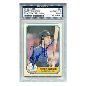  Bobby Murcer Autographed 1981 Fleer Card Sports 