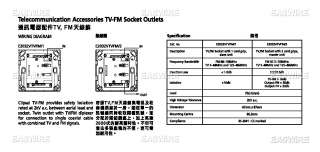 CLIPSAL 2 Gang TV & FM Coaxial Socket Outlet E2032VTVFM  