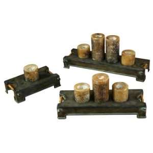   and Clocks STYLOS PILLAR CANDLE TRAYS, SET/3: Home & Kitchen
