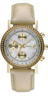 New DKNY NY8359 Street Smart Gold Leather Chronograph Ladies Watch 