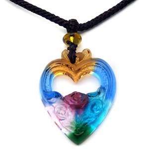  Liuli Heart Shaped Glass Pendant Necklace: Everything Else