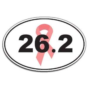  Breast Cancer Awareness 26.2 Marathon Pink Ribbon Oval Car 