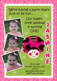 BUTTERFLY LADYBUG INVITATIONS   FAST U PRINT  