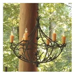  Pine Chandelier 6 Arm w/ Candle Drip Cover: Home 