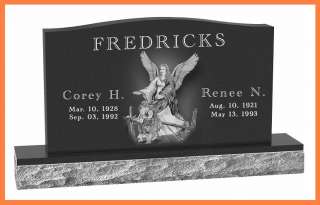 Cemetery Headstones Black Granite Serp Top Monument  