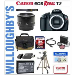  Canon Rebel T3 with Canon EF 50mm f/1.8 II + LEXSpeed 32GB 