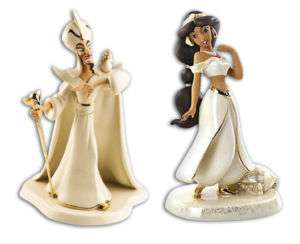 Lenox Disney Aladdin Jafar with Iago & Princess Jasmine 2 Figurine Set 