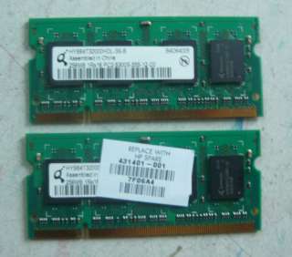 TWO !!! 256mb 1Rx16 PC2 5300S RAM MEMORY CHIP LAPTOP  