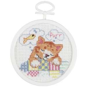    Dreaming Kitty Mini Counted Cross Stitch Kit: Home & Kitchen