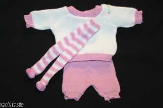 Cabbage Patch Kids Vintage Coleco Mauve/Pink Preemie Sweater Outfit 