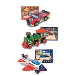    Your Own Race Car + Train + Jet Plane Kits + Free Gift: Toys & Games