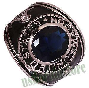 Mens USA Masonic Blue Stone .925 Sterling Silver Ring  