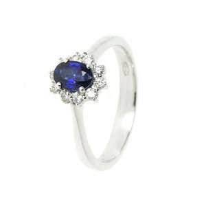    18Carati Sapphire and diamond ring 0.59 ct.   AF0295 8: Jewelry