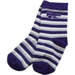   Wildcats Toddler Purple Gray Sport Stripe Socks