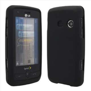 LG Rumor Touch LN510 Black Rubberized Hard Snap On Case Cover +Screen 