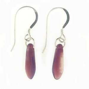  Anna Perrone Purple Glass Dagger Bead Earrings Finished 