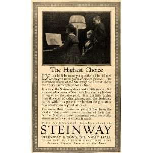  1916 Ad Highest Choice Steinway & Sons Piano Instrument 