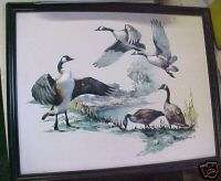 RARE Sweney 3D Canadian Canada Goose Picture Vintage  