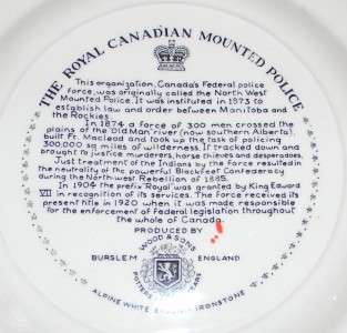   & SONS COLLECTORS PLATE   ROYAL CANADIAN MOUNTED POLICE 1# 9  