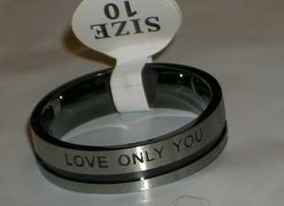 Engraved Love Only You Magnetic Stainless Steel Ring  