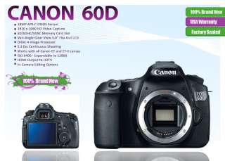 Canon EOS 60D Body & Kit + 18 55 IS +75 300 + 650 1300 Full Range Kit 