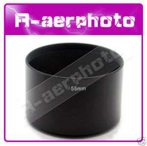 55mm Tele Metal Lens Hood For Canon Nikon Sony Olympus  