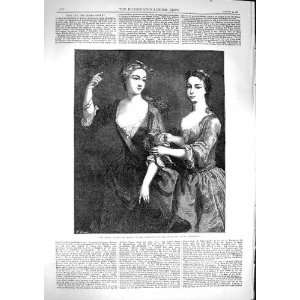  1867 Portrait Miss Blount Sister Ladies Jervas Print: Home 