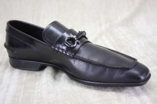 Salvatore Ferragamo Cantino Black Loafer Shoes bit size 9 Leather 