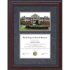 Diploma Frame with Catholic University of America (CUA) Lithograph 