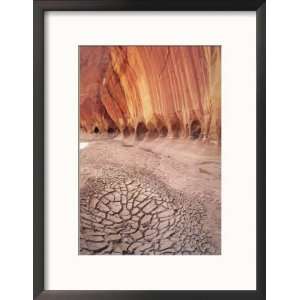  Dry Riverbed with Paria Canyon Caves, Utah Scenic Framed 