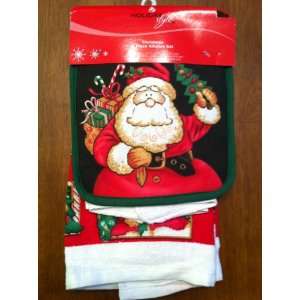  Santa Claus Holding His Gift Sack Christmas Kitchen Towel 