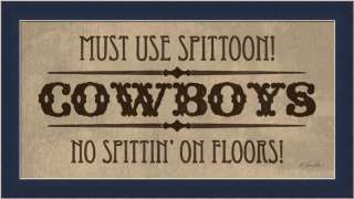 No Spittin Must Use Spittoon Western Sign Art Decor  