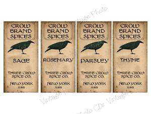 Primitive Crow Brand Spices Label Set Sheet #98  