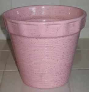 US Pottery PINK SPECKLED PLANTER Flower Pot  