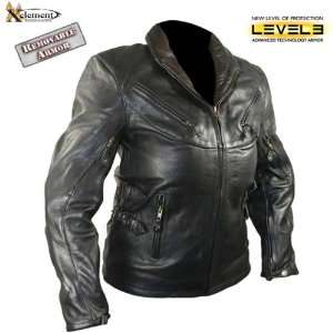  Ladies Classic Vented Armored Buffalo Leather Jacket 