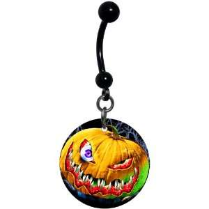  Circle Halloween Scary Pumpkin Belly Ring. Jewelry