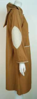 Vintage BONNIE CASHIN Camel Canvas/Creme Leather Hooded Coat SALE 
